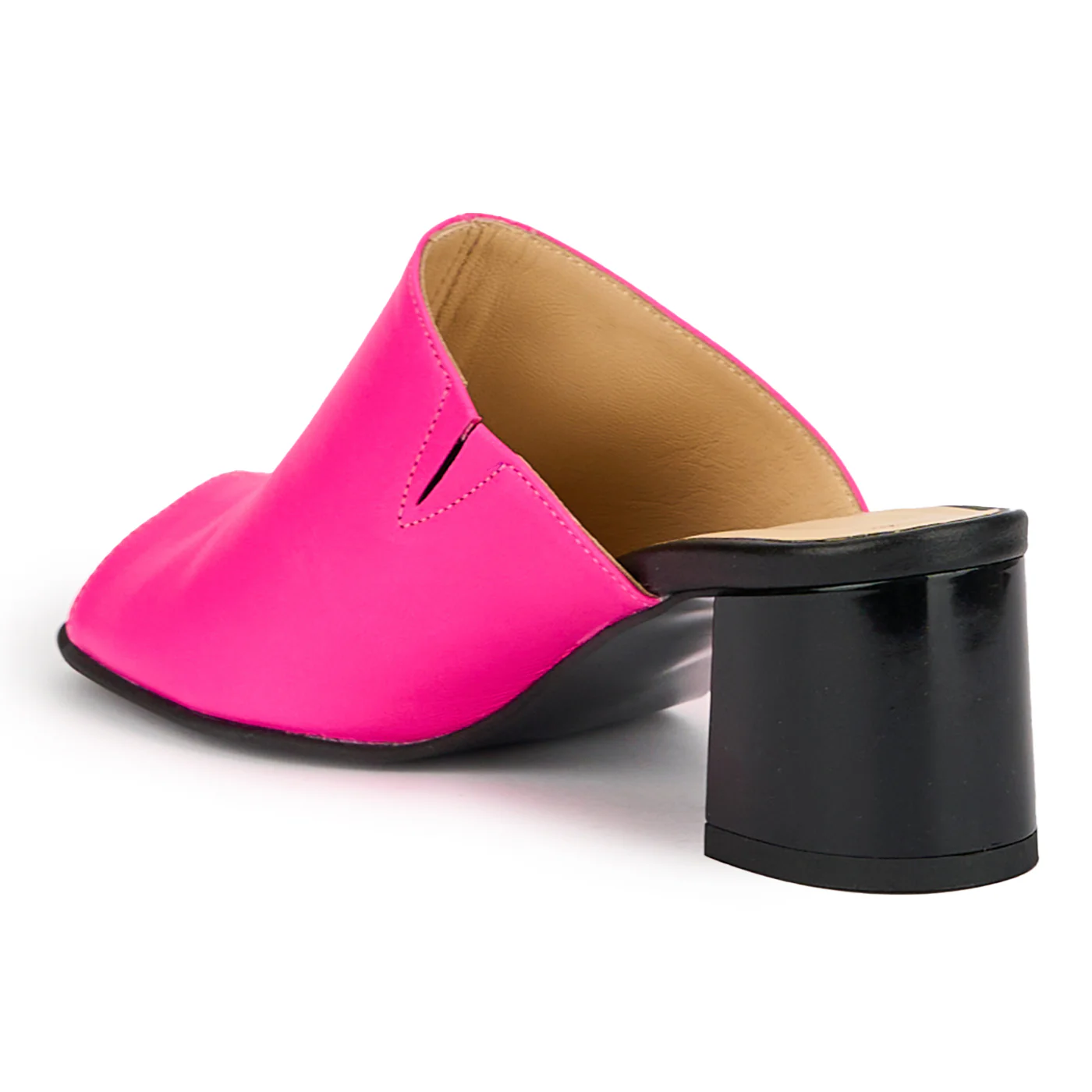 Saboti dama din piele naturala roz-fucsia cu toc 5.5 cm 15232 - Image 2