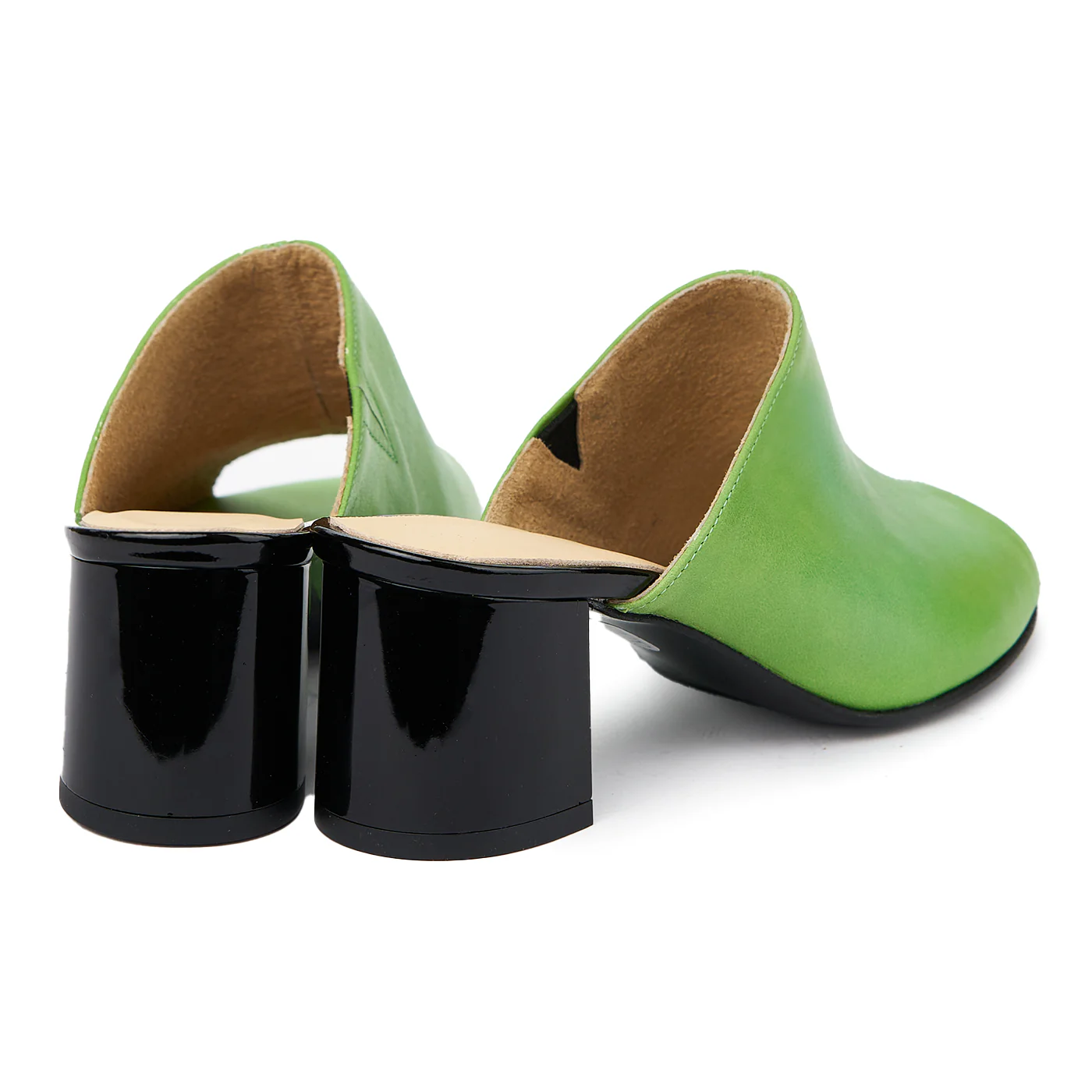 Saboti dama din piele naturala verde 5568 - Image 2