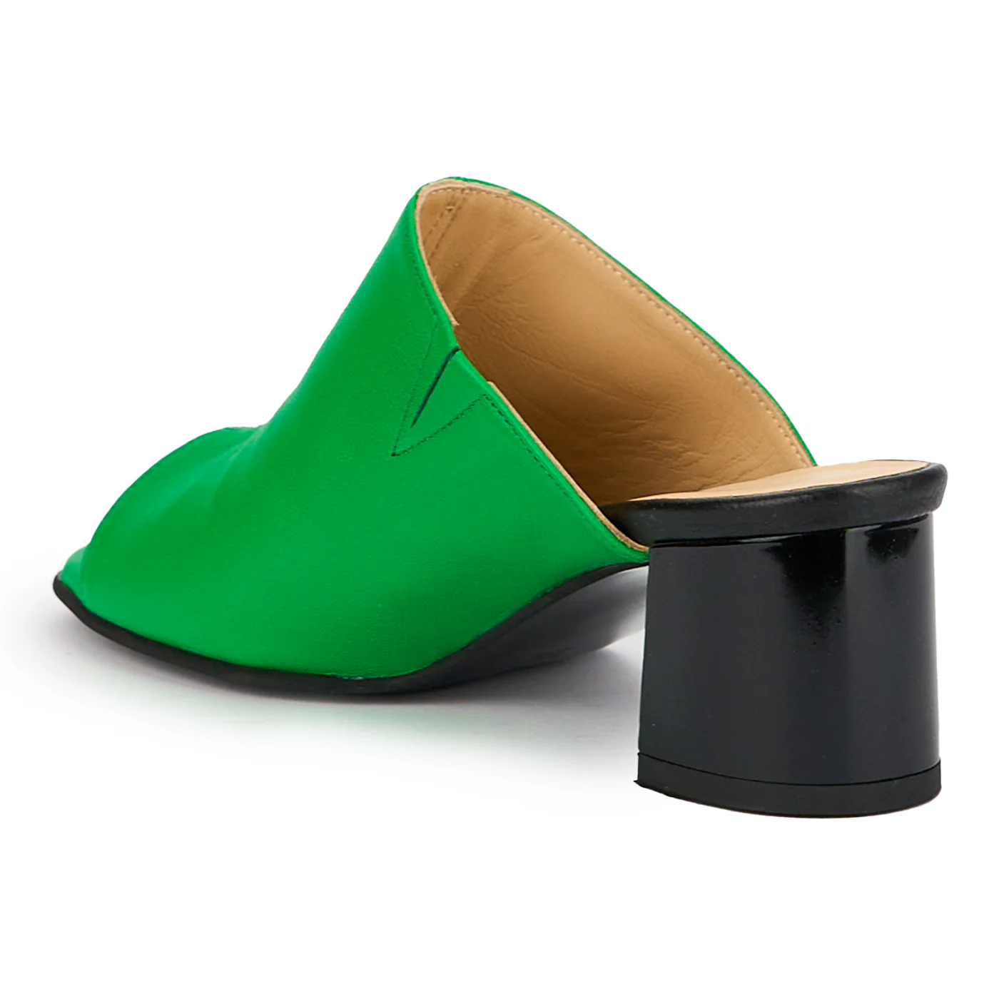 Saboti dama din piele naturala verde cu toc 5.5 cm 15233 - Image 2