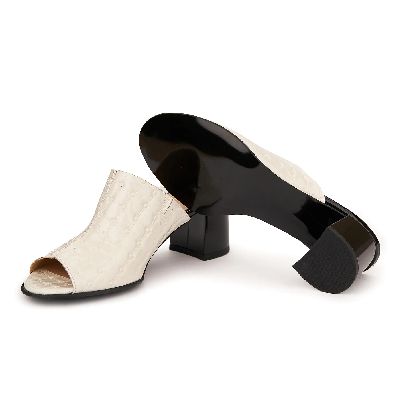 Saboti dama eleganti din piele naturala crem 5515 - Image 3