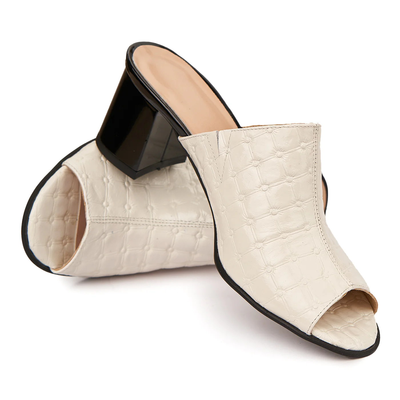 Saboti dama eleganti din piele naturala crem 5515 - Image 4