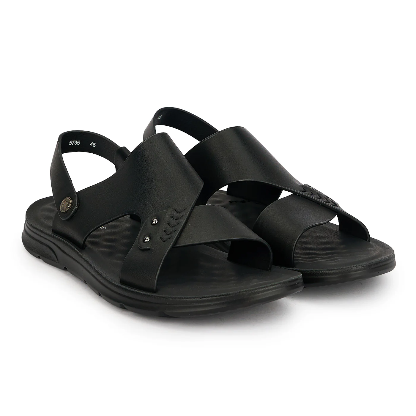 Sandale barbati din piele naturala neagra 20169 - Image 5