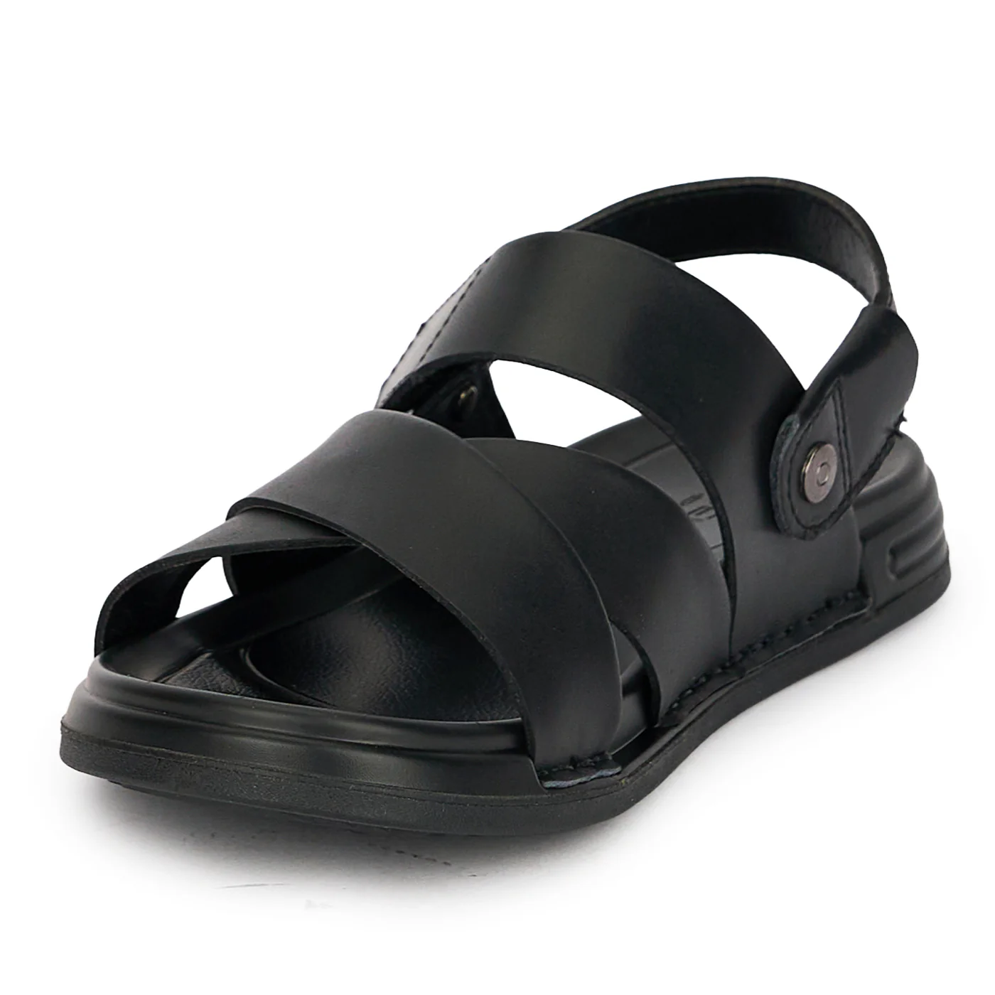 Sandale barbati din piele naturala neagra 20178 - Image 4