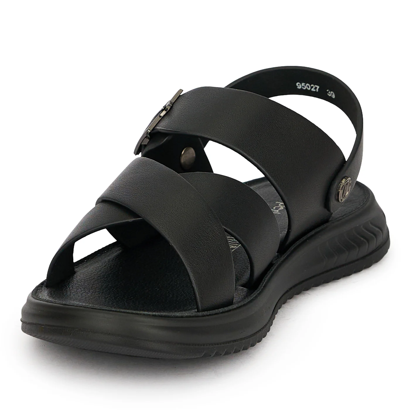 Sandale barbati din piele naturala neagra 20179 - Image 4
