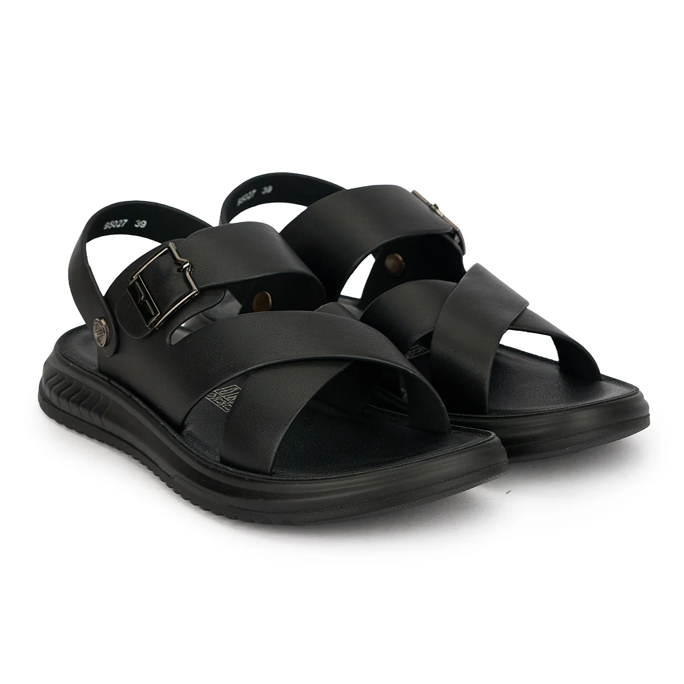 Sandale barbati din piele naturala neagra 20179 - Image 5