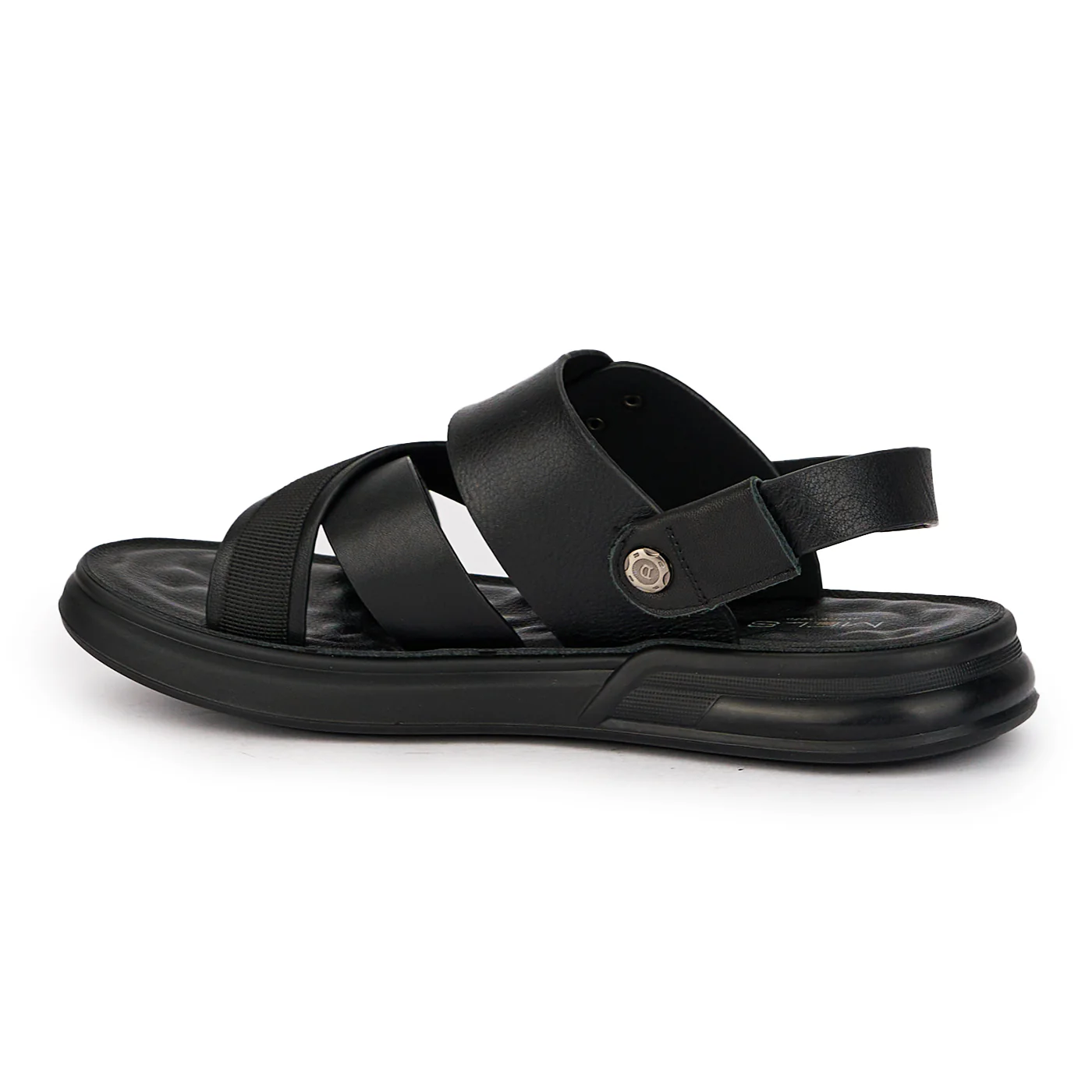 Sandale barbati din piele naturala neagra 7726 - Image 3