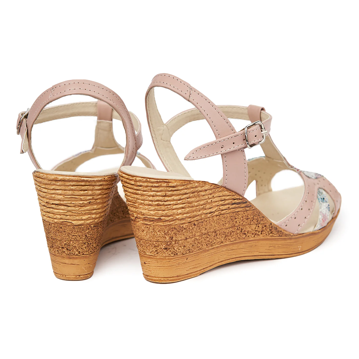Sandale clasice din piele naturala crem cu platforma 2275 - Image 2