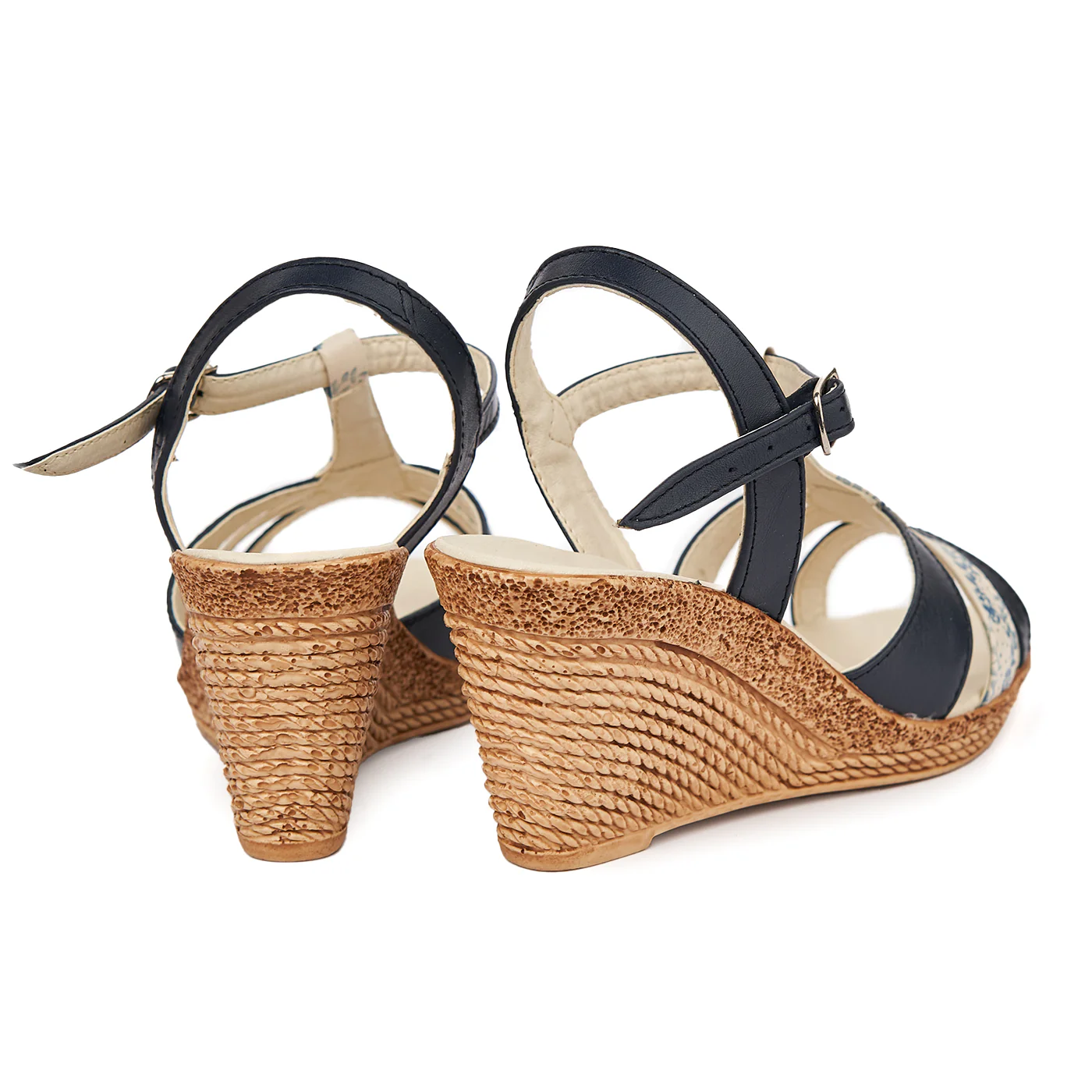 Sandale clasice din piele naturala bleumarin cu platforma 2277 - Image 2