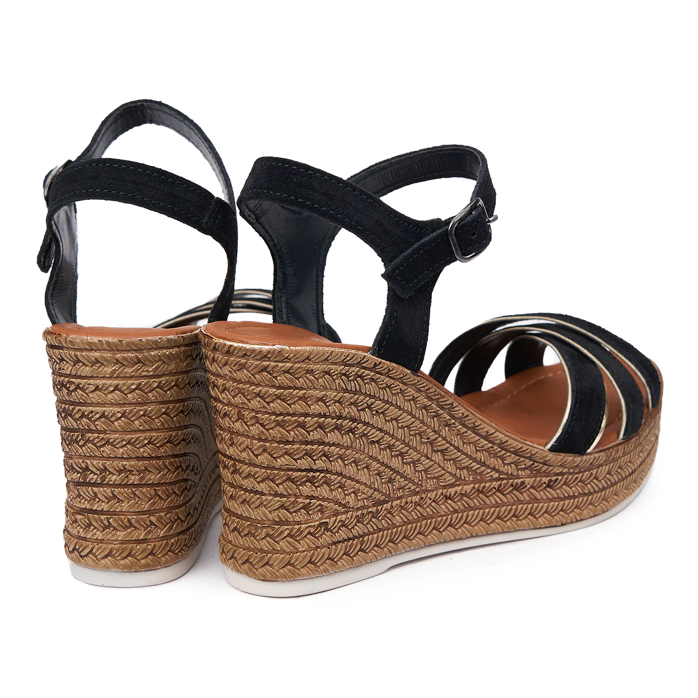 Sandale cu platforma din piele naturala bleumarin 2506 - Image 2