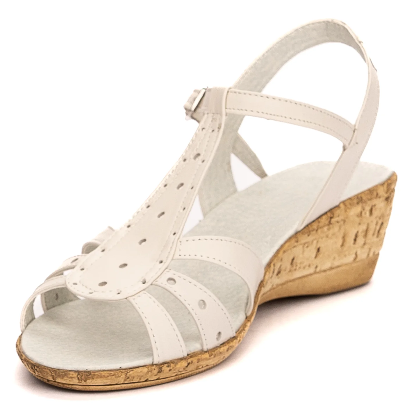 Sandale dama clasice din piele naturala alba  13522 - Image 3