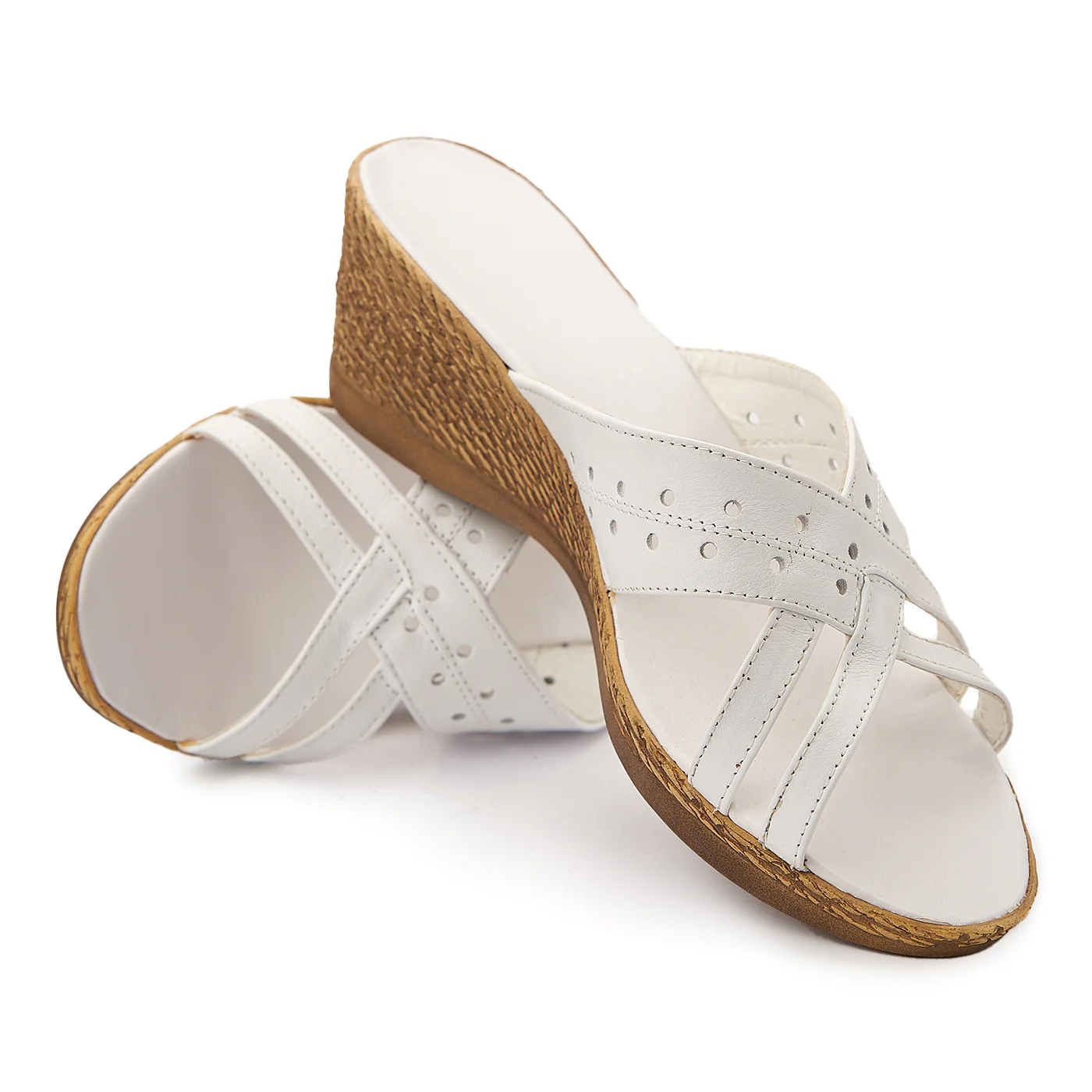 Sandale dama din piele alba cu platforma 2069 - Image 4