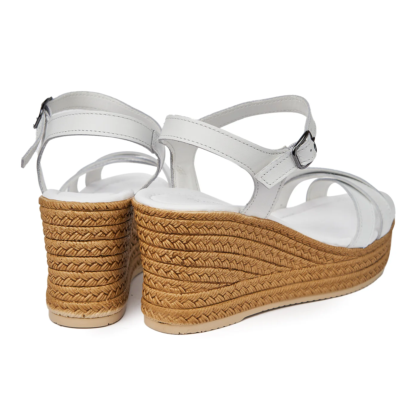 Sandale dama din piele alba cu platforma 2408 - Image 2