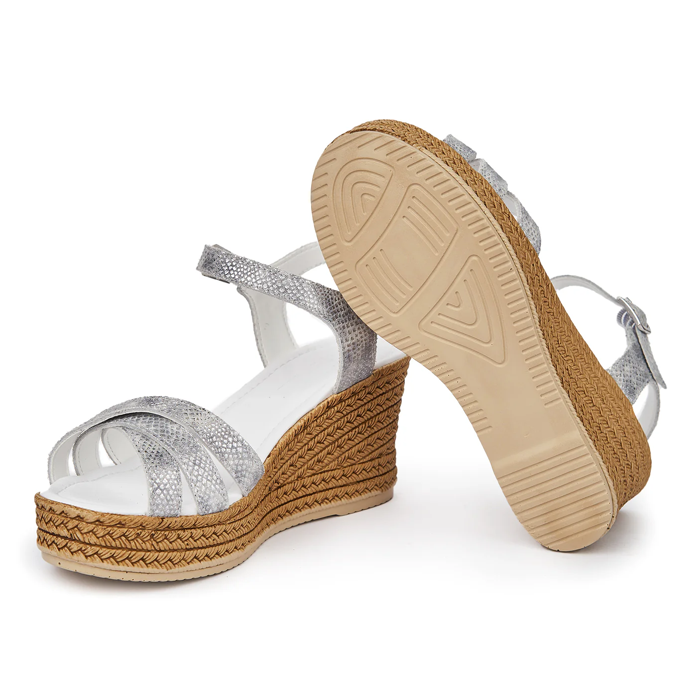 Sandale dama din piele gri cu platforma 2399 - Image 3