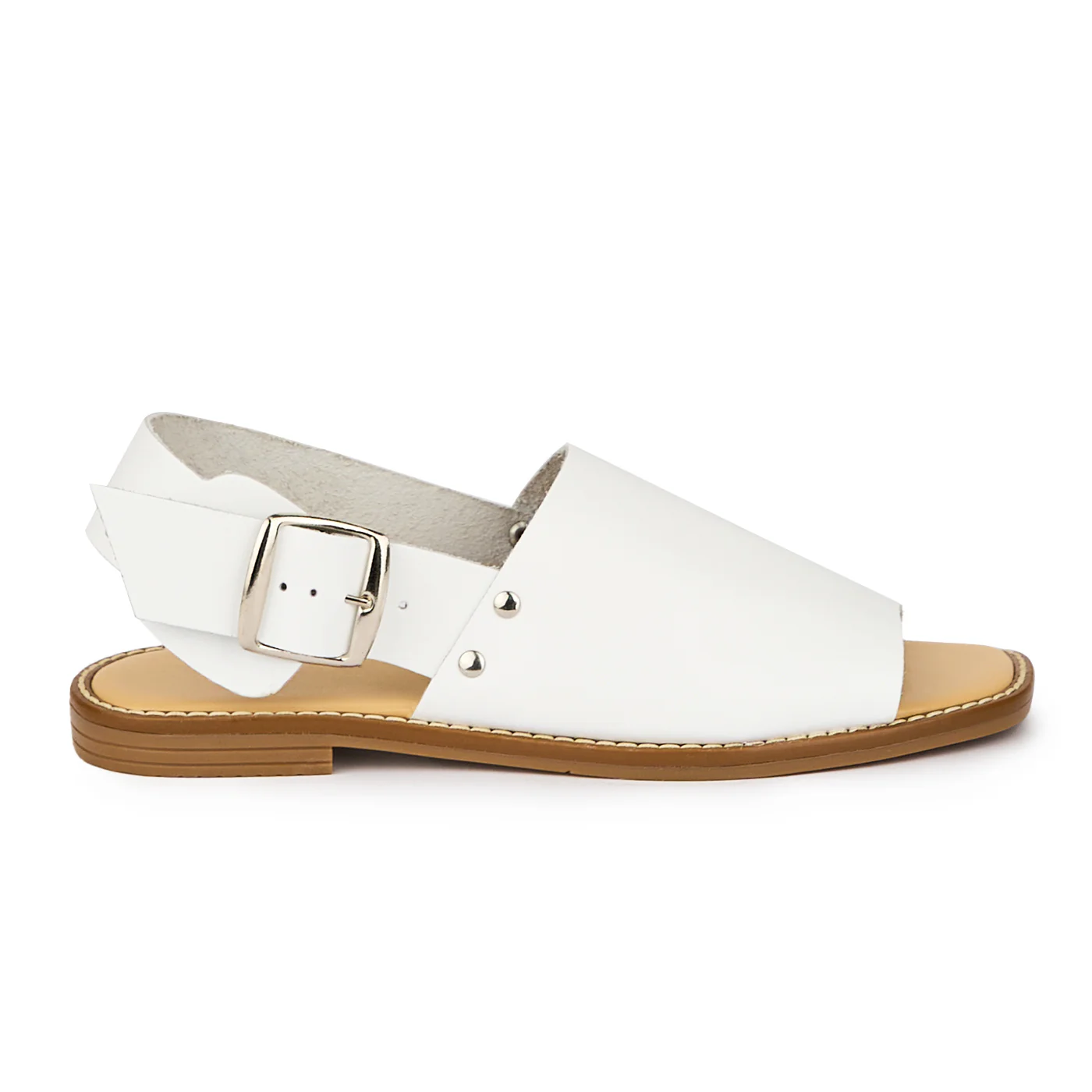 Sandale dama din piele naturala alba 15371