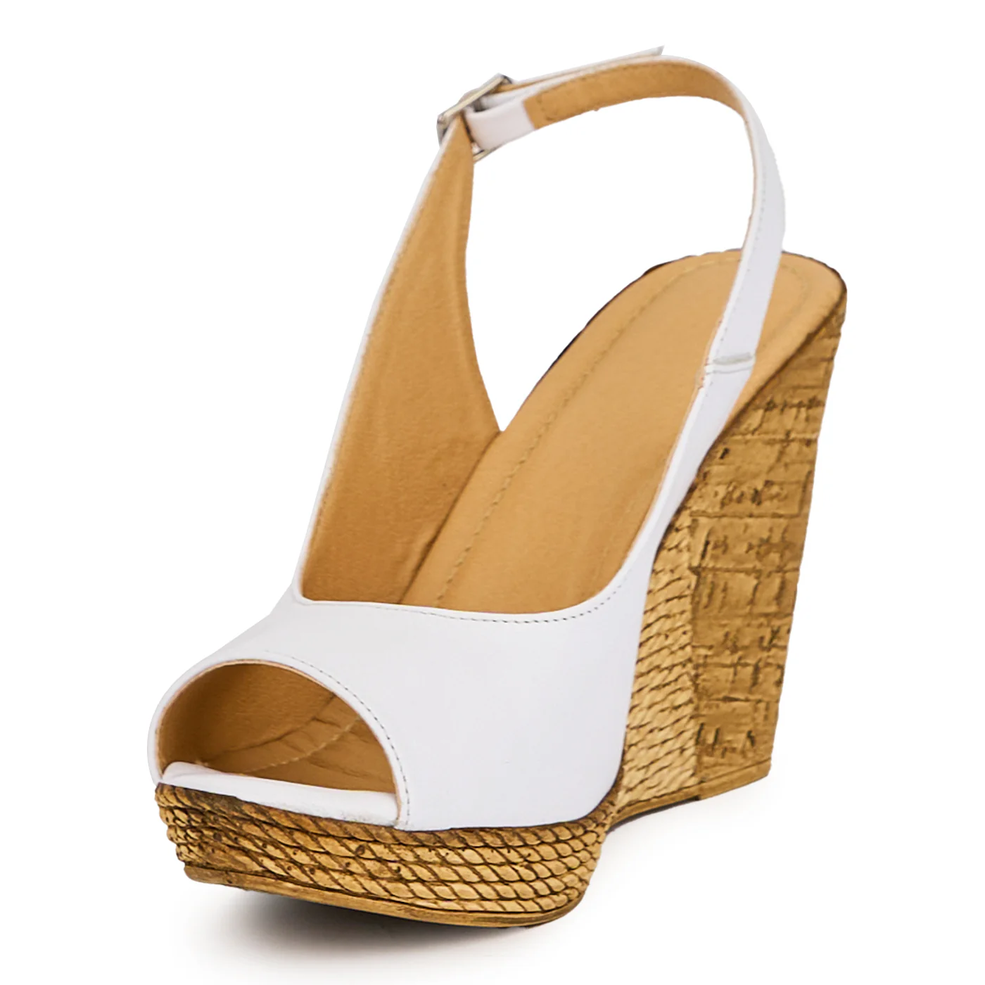 Sandale dama din piele naturala alba cu platforma 10.5 cm 17036 - Image 3