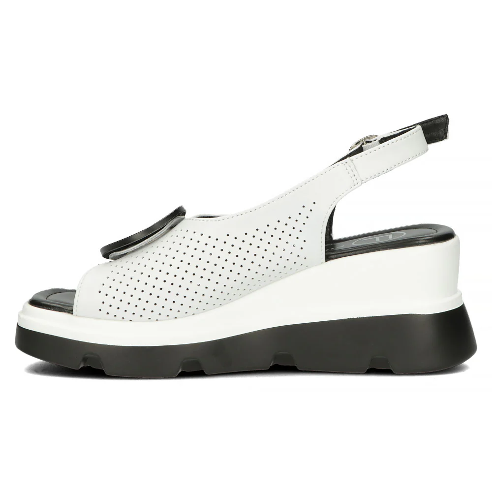 Sandale dama din piele naturala alba cu platforma 13326 - Image 4
