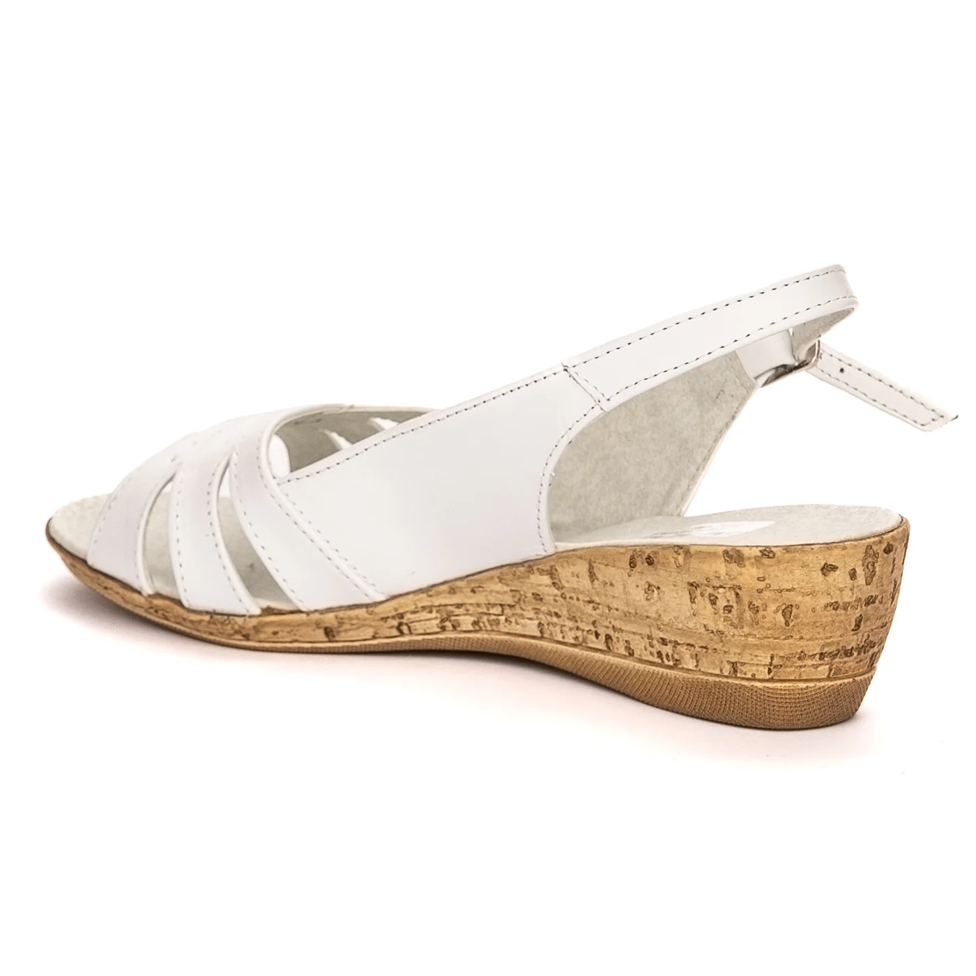Sandale dama din piele naturala alba cu platforma 13339 - Image 2
