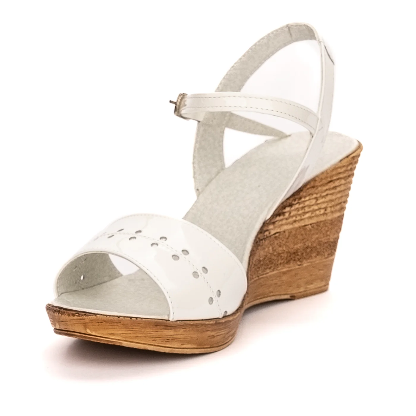 Sandale dama din piele naturala alba cu platforma 13340 - Image 3