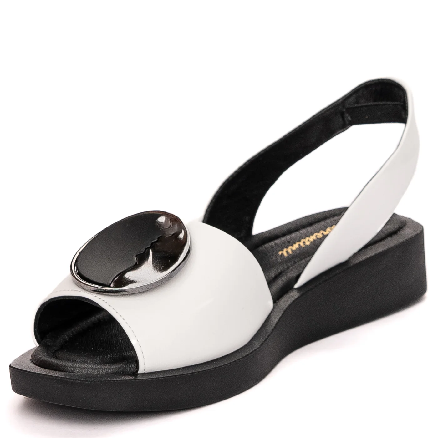 Sandale dama din piele naturala alba cu platforma 13596 - Image 3