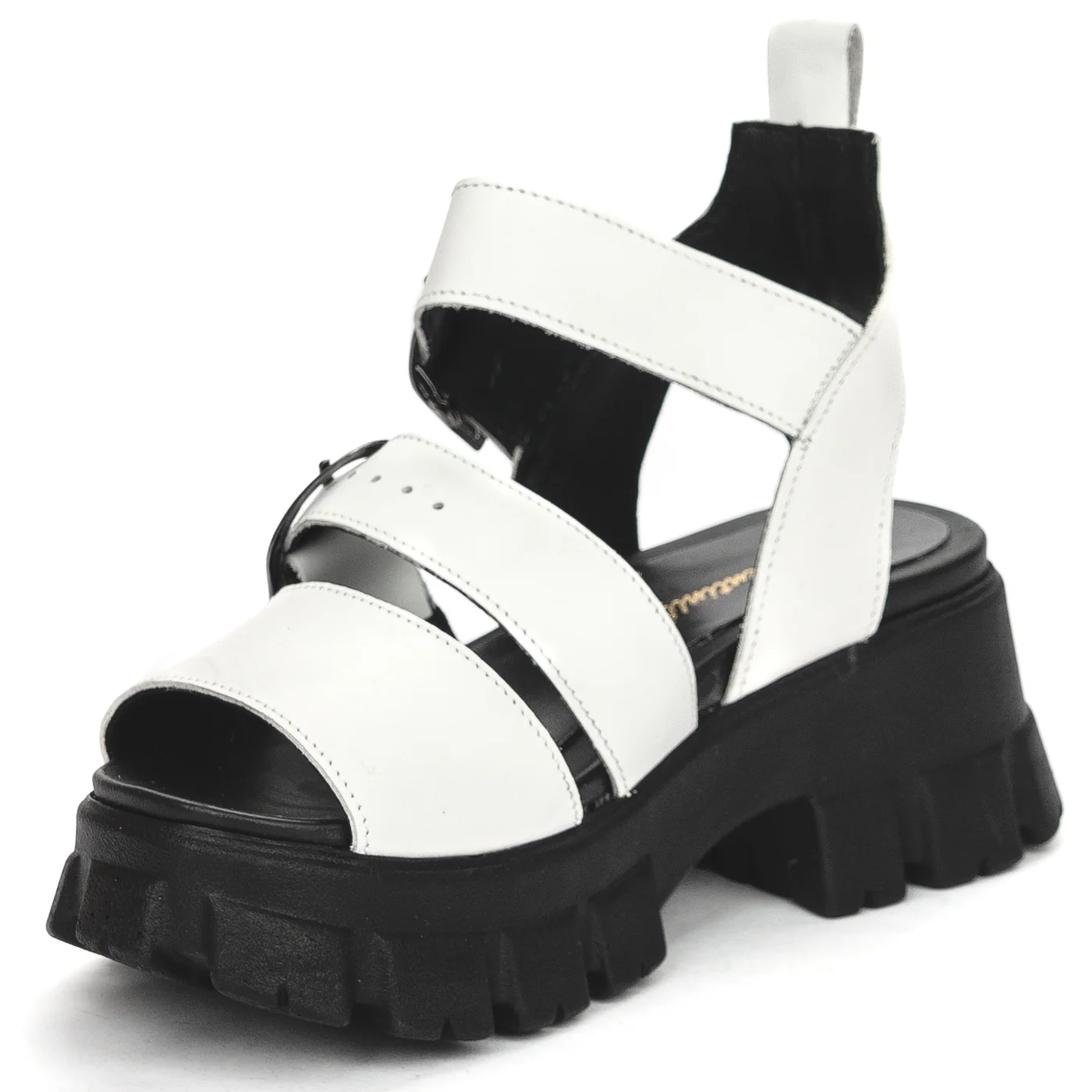 Sandale dama din piele naturala alba cu platforma 13867 - Image 3