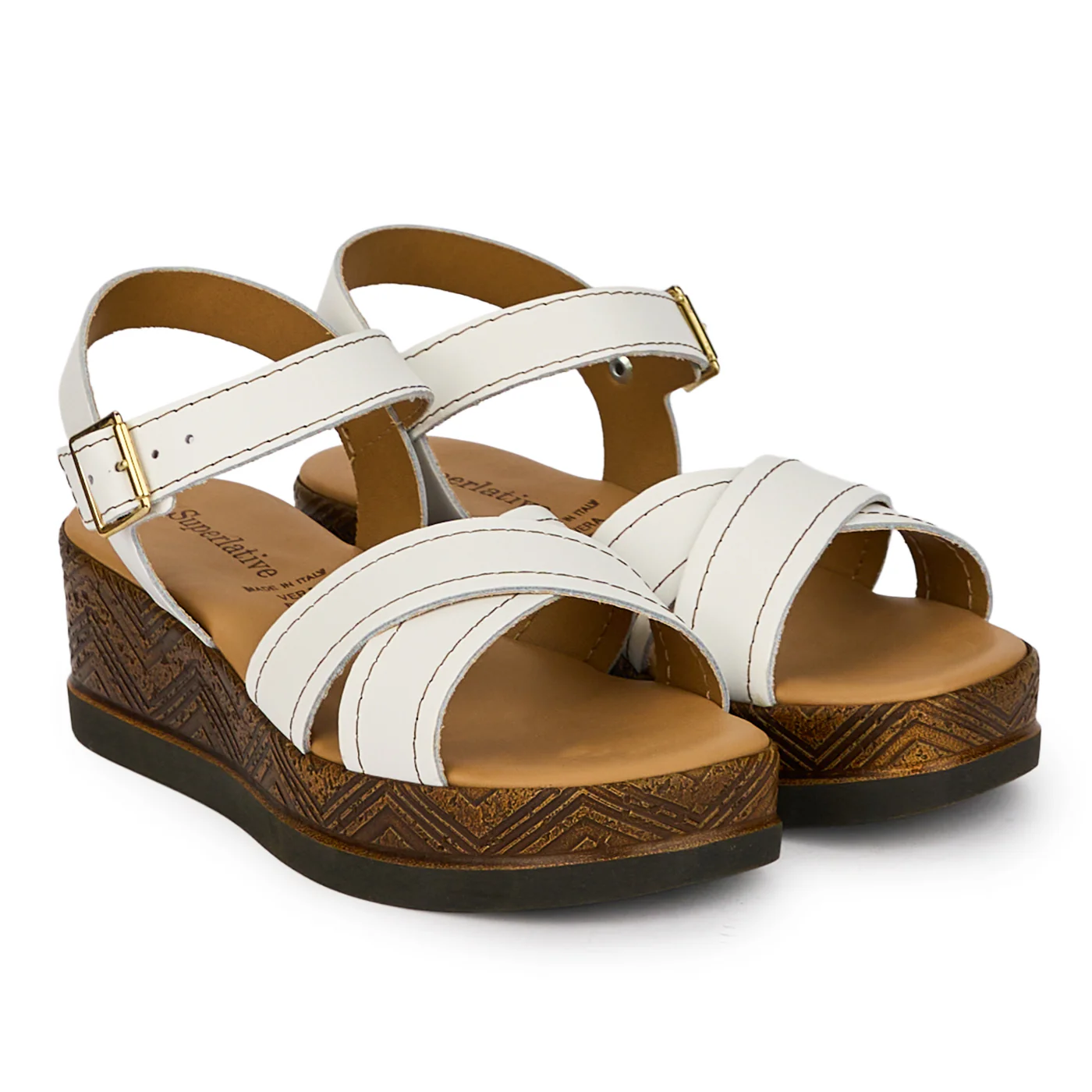 Sandale dama din piele naturala alba cu platforma 5 cm 18342 - Image 4