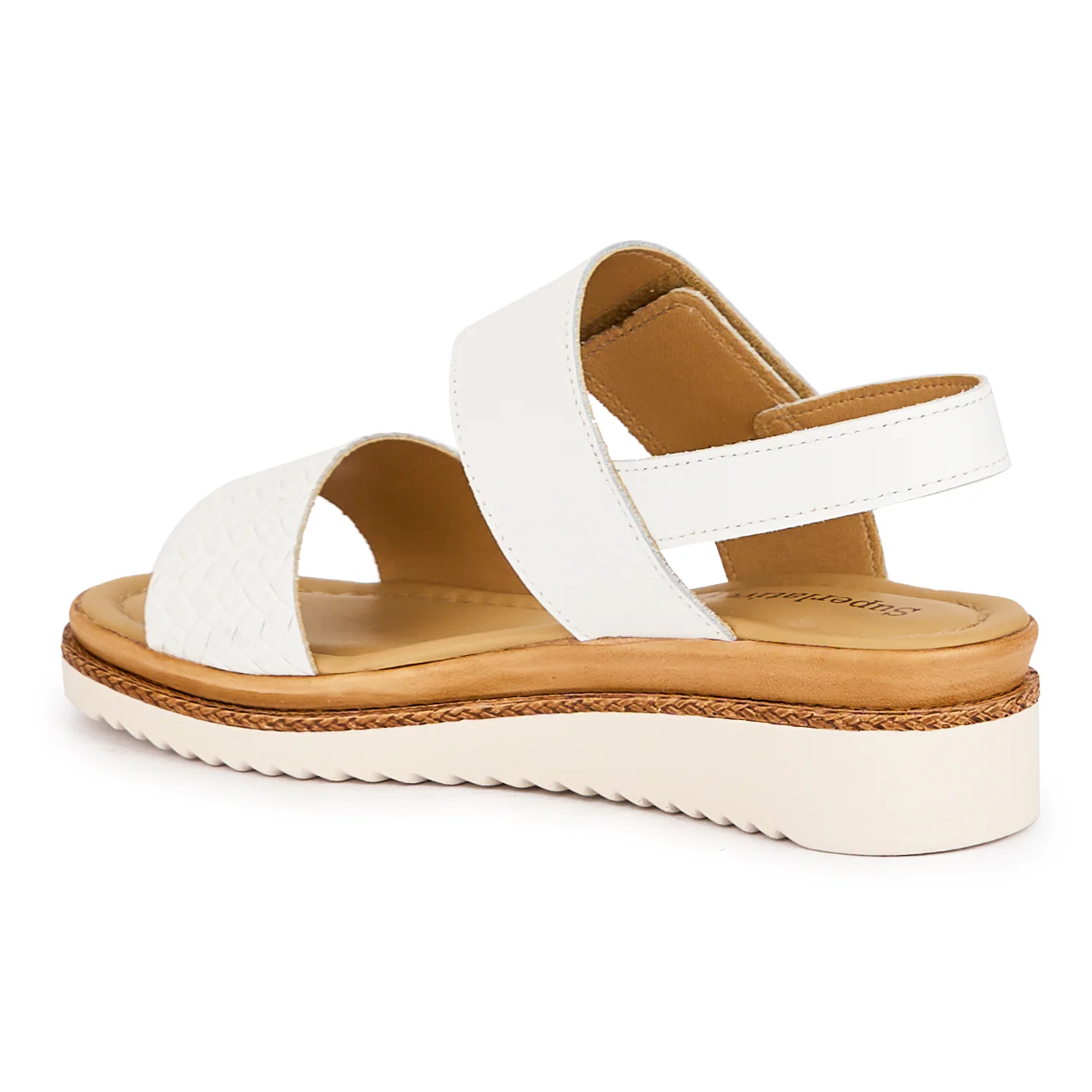 Sandale dama din piele naturala alba cu platforma 4 cm 16128 - Image 2