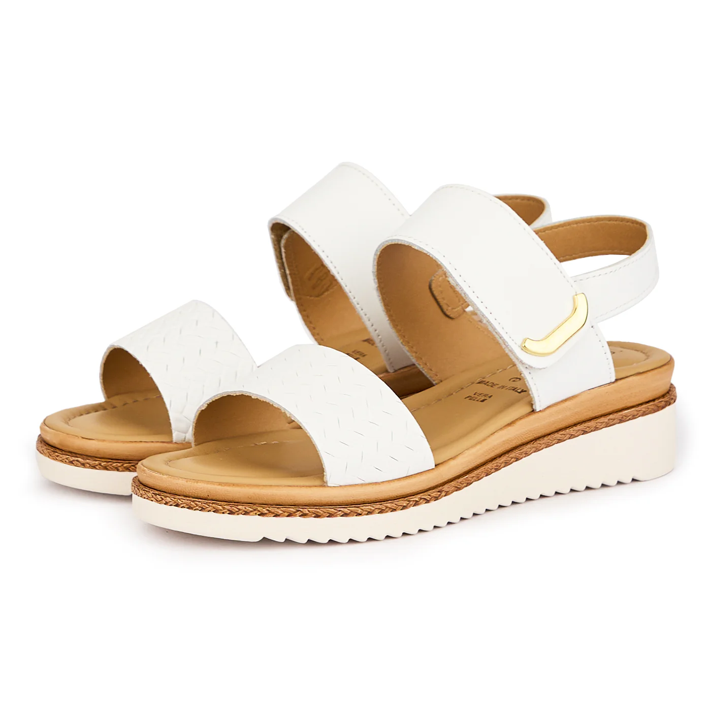 Sandale dama din piele naturala alba cu platforma 4 cm 16128 - Image 3