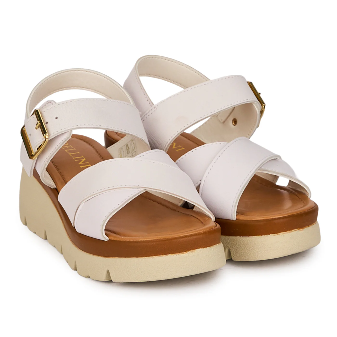 Sandale dama din piele naturala alba cu platforma 5 cm 18465 - Image 4