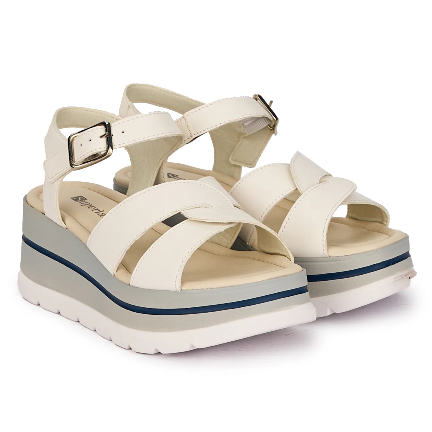 Sandale dama din piele naturala alba cu platforma 6 cm 18267 - Image 4
