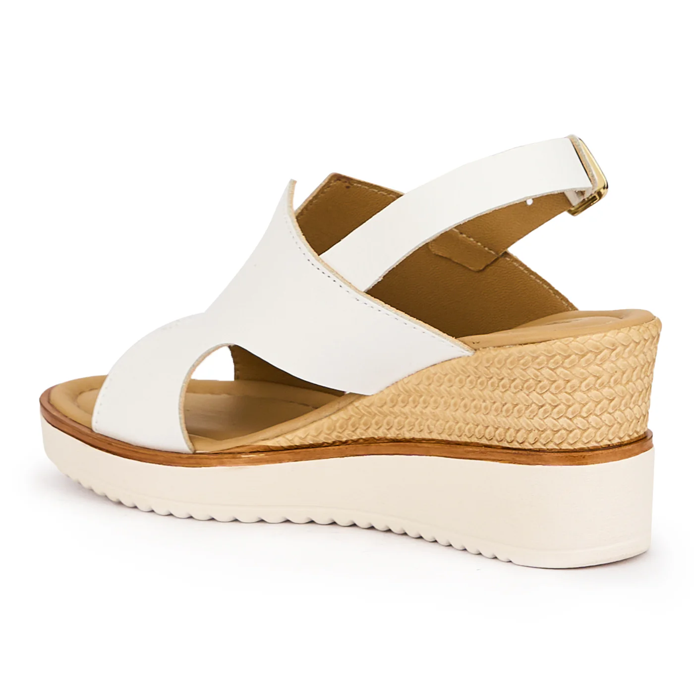 Sandale dama din piele naturala alba cu platforma 7 cm 16145 - Image 2