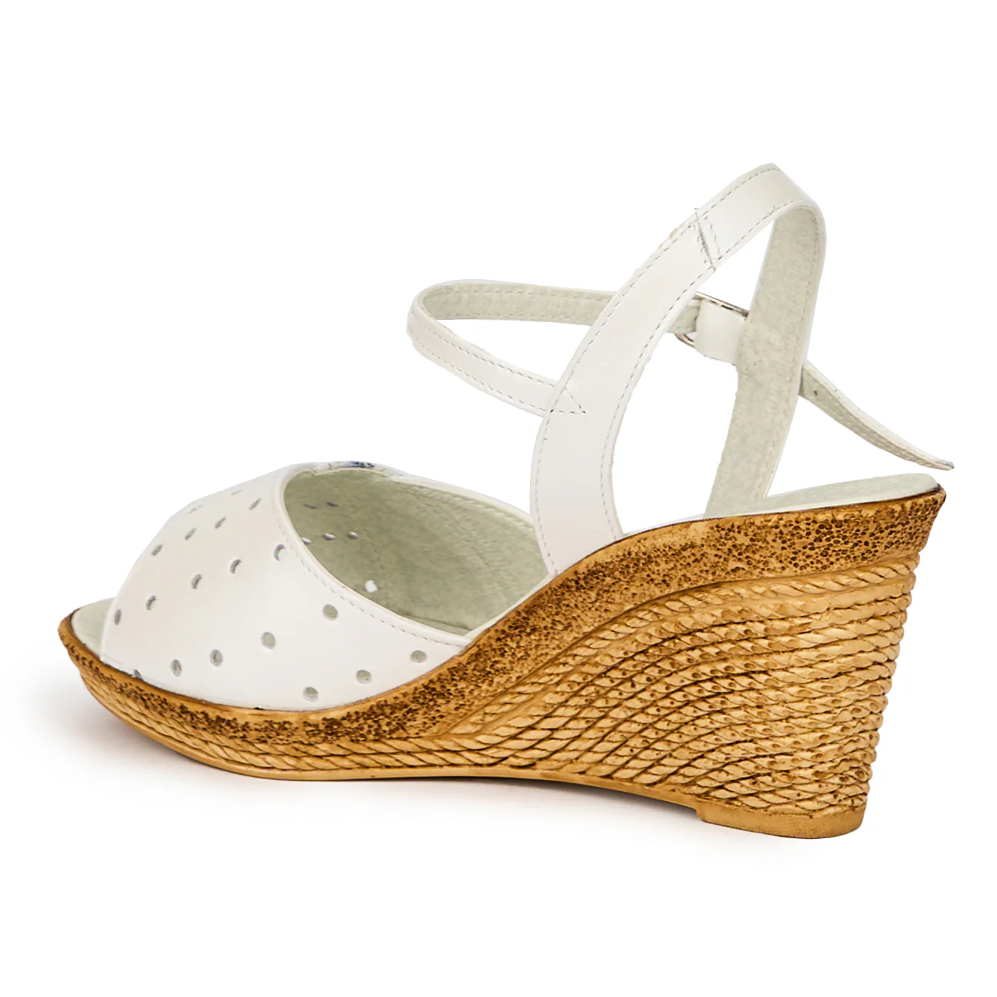 Sandale dama din piele naturala alba cu platforma 8 cm 15829 - Image 2