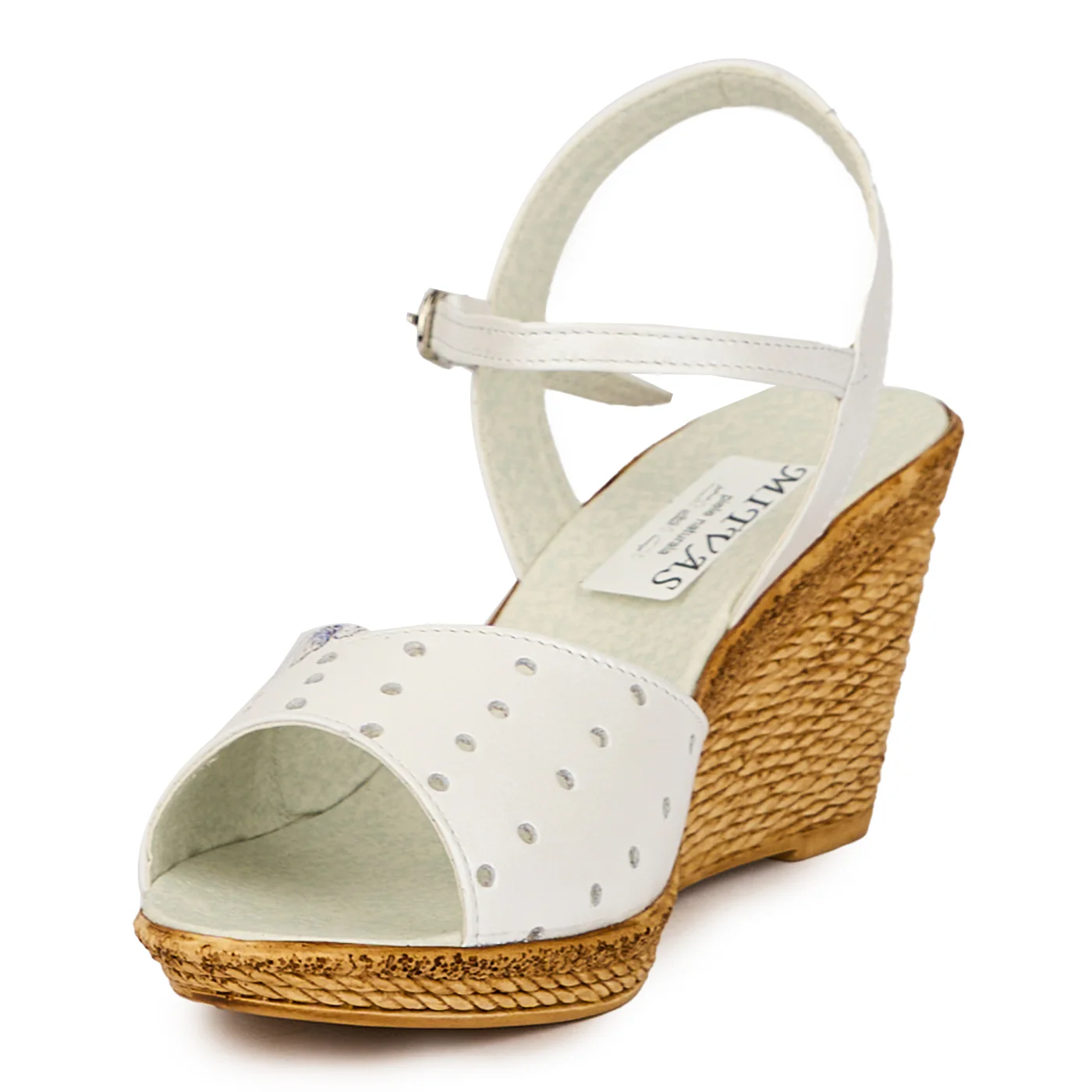 Sandale dama din piele naturala alba cu platforma 8 cm 15829 - Image 3