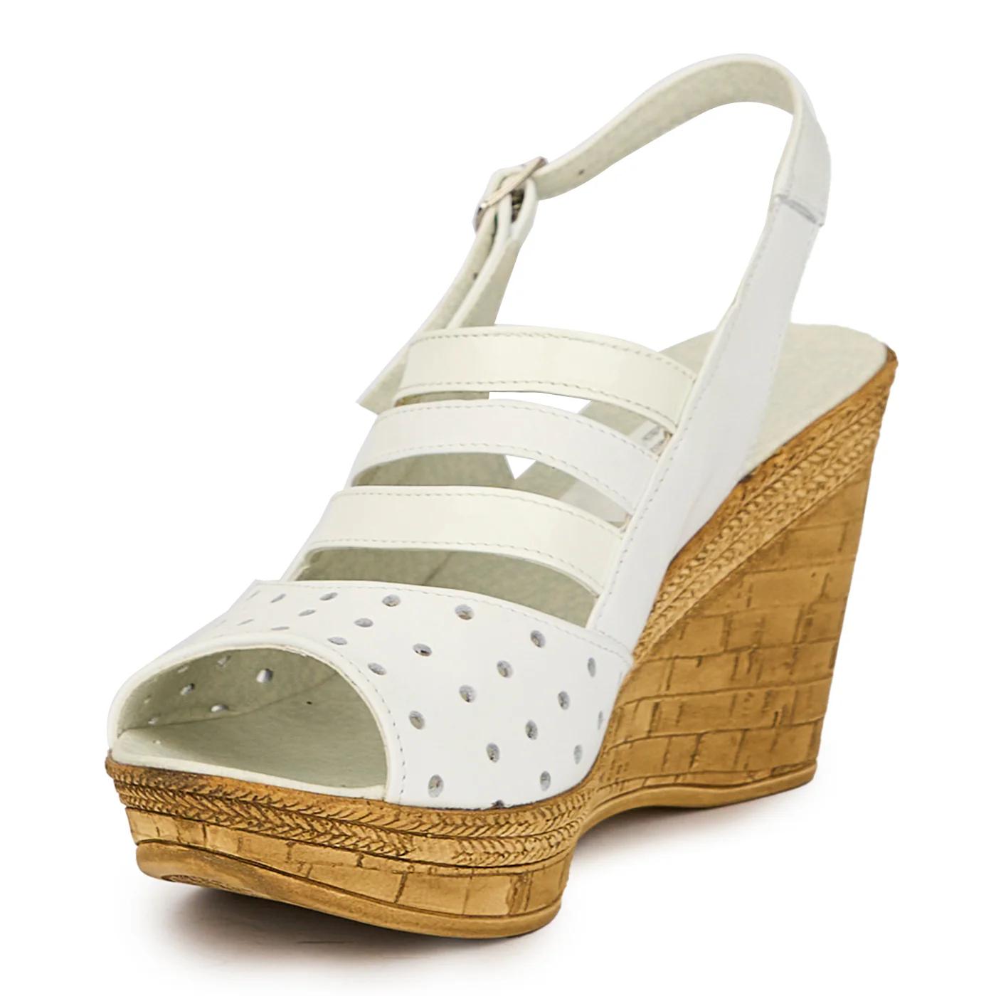 Sandale dama din piele naturala alba cu platforma 9 cm 15833 - Image 3