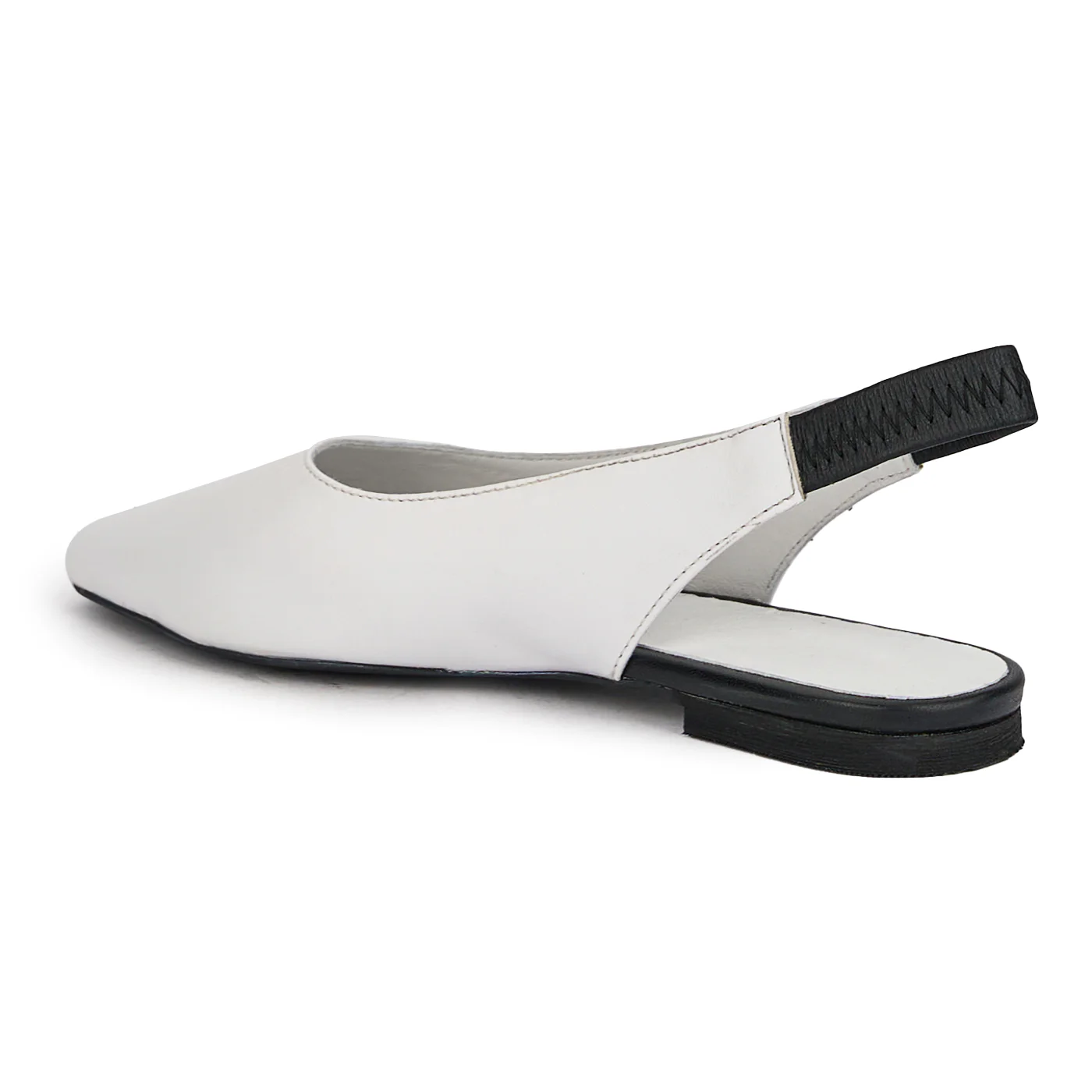 Sandale dama din piele naturala alba cu talpa joasa 16206 - Image 2