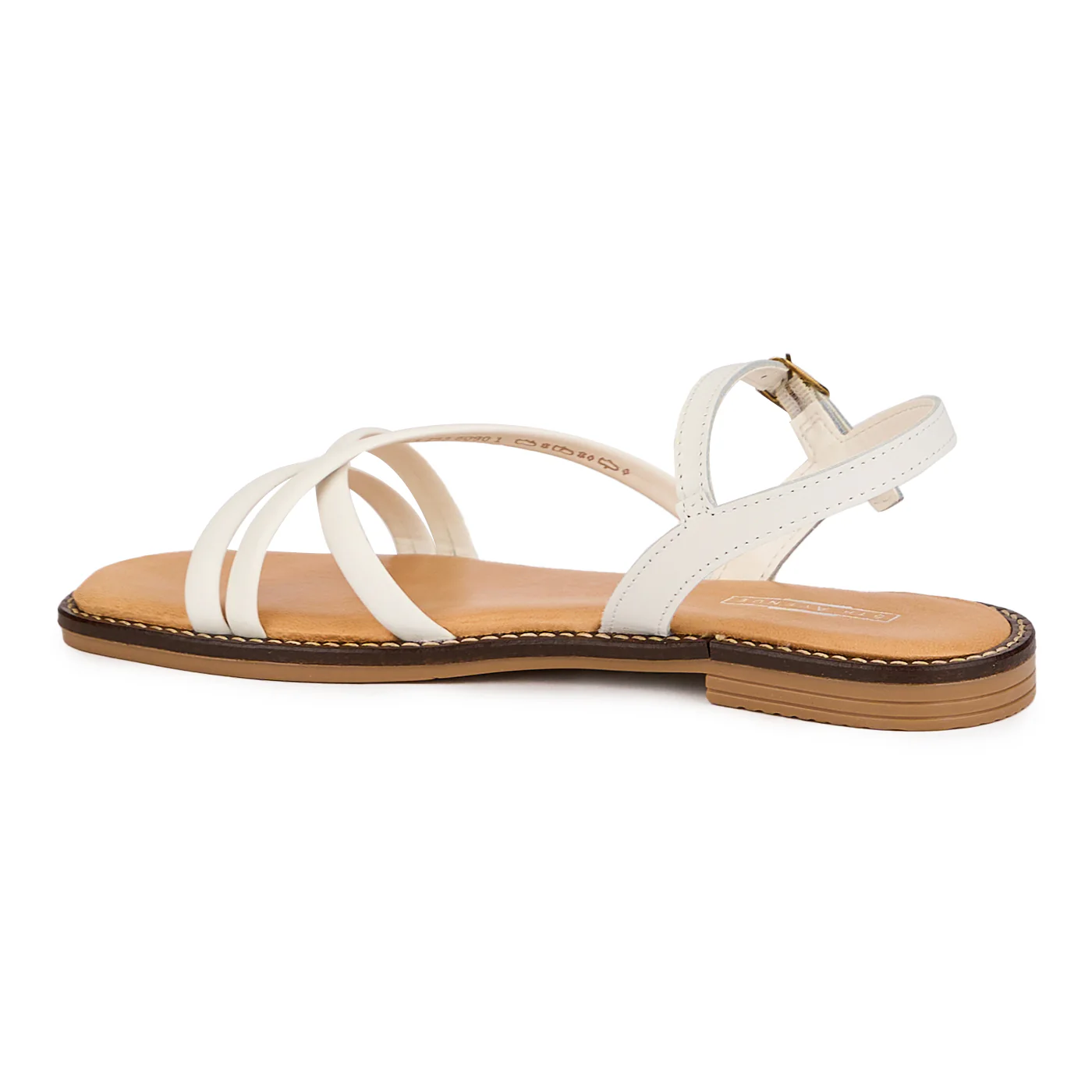 Sandale dama din piele naturala alba cu talpa joasa 16379 - Image 2