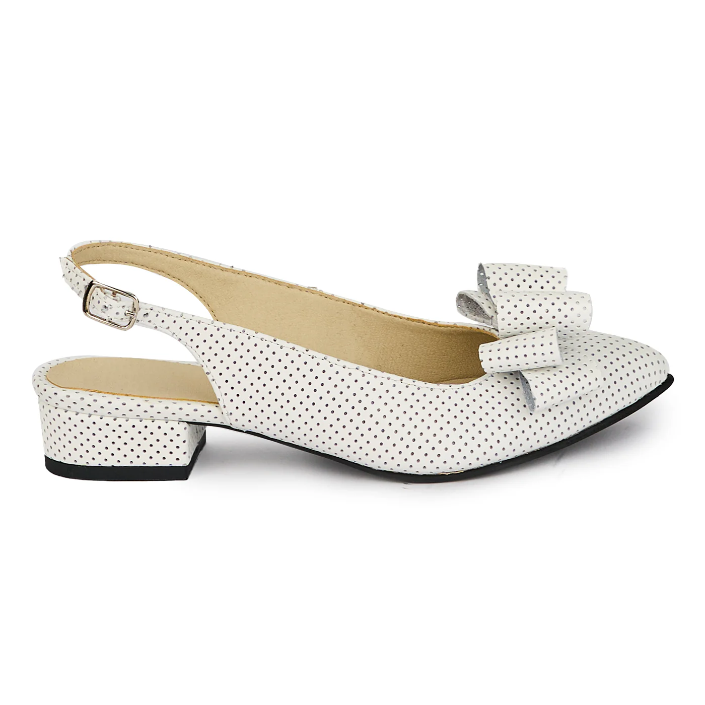 Sandale dama din piele naturala alba cu toc mic 3 cm 18175