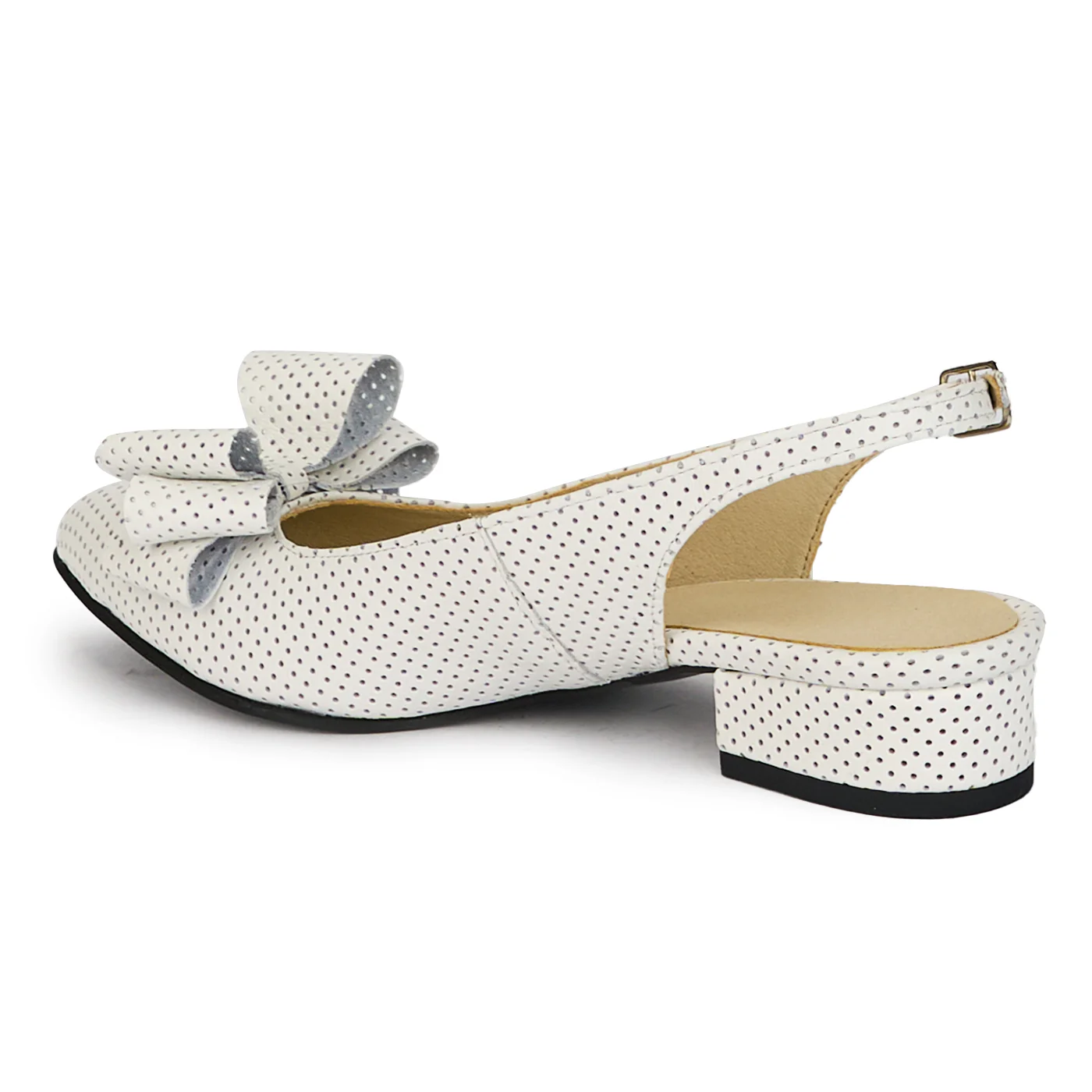 Sandale dama din piele naturala alba cu toc mic 3 cm 18175 - Image 2