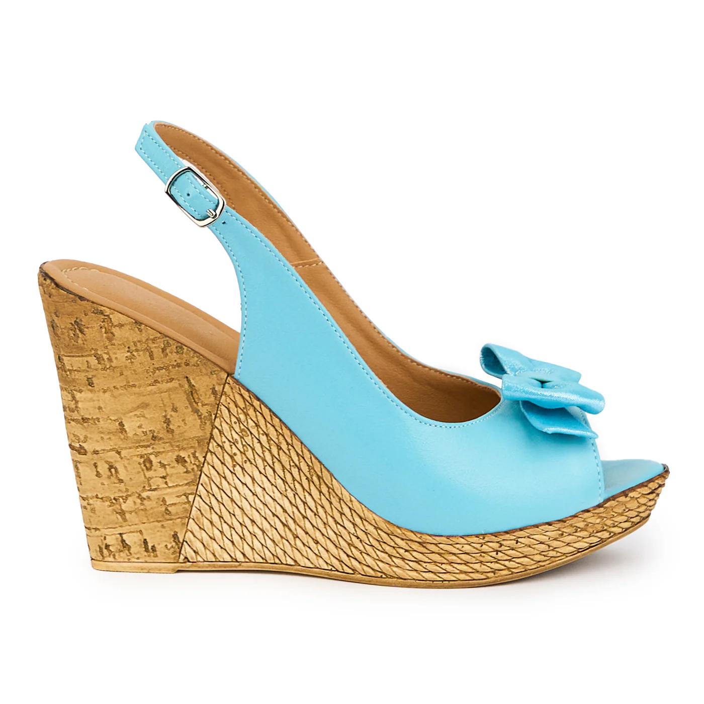 Sandale dama din piele naturala albastra cu platforma 10 cm 15148