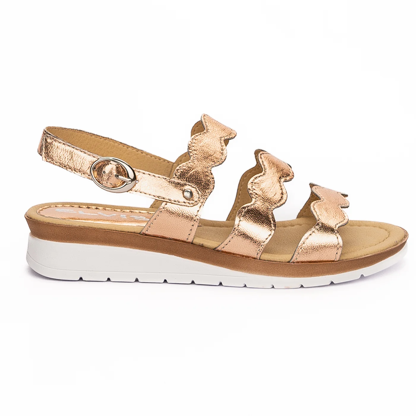 Sandale dama din piele naturala aurie 13283