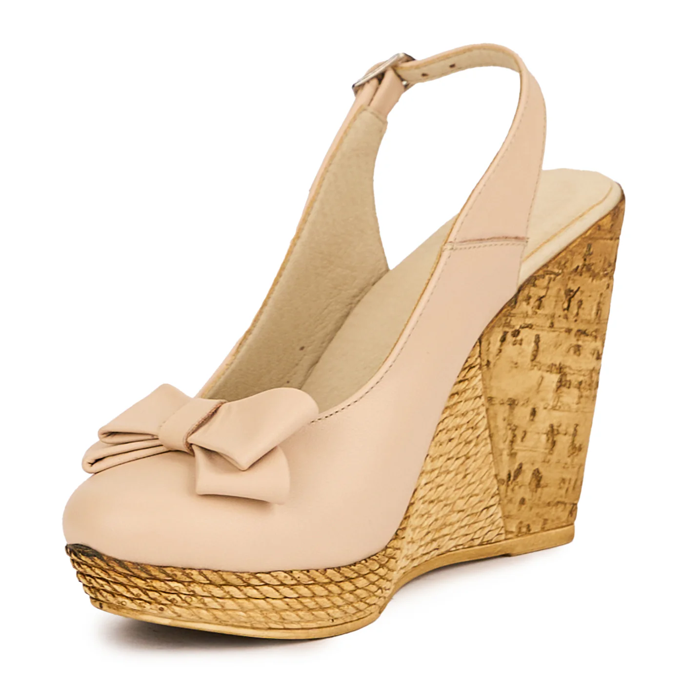 Sandale dama din piele naturala bej-fard cu platforma 10.5 cm 16481 - Image 3