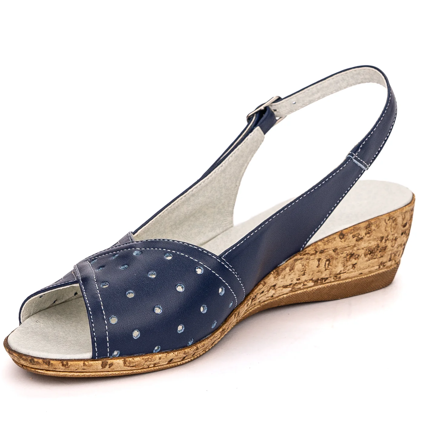 Sandale dama din piele naturala bleumarin 13698 - Image 3