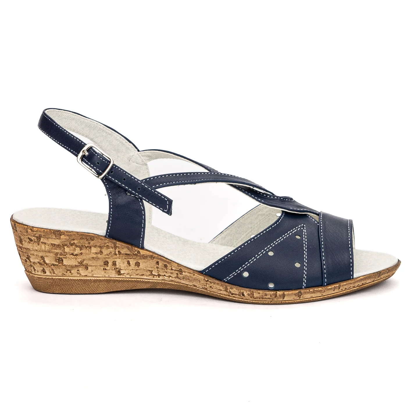 Sandale dama din piele naturala bleumarin 13713