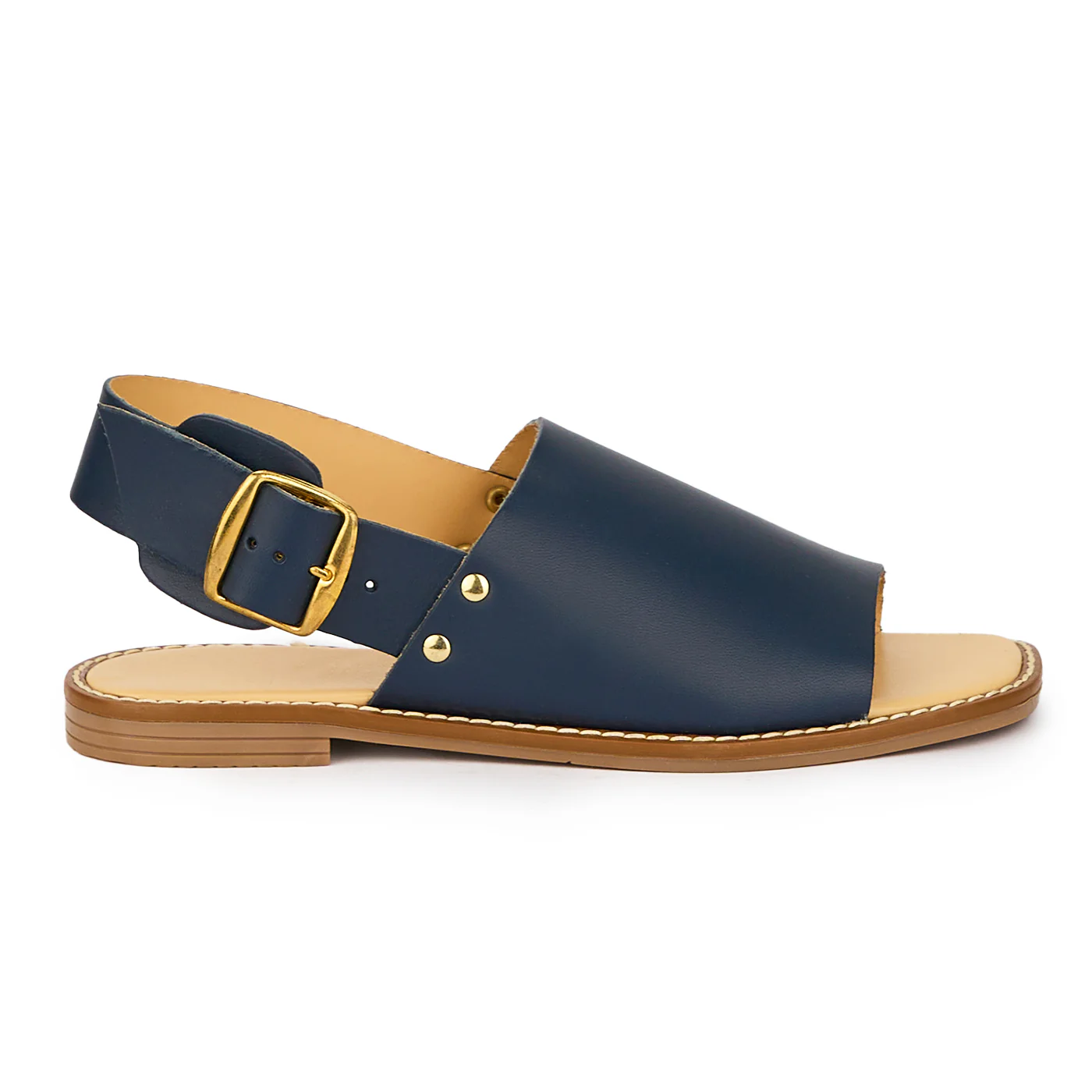 Sandale dama din piele naturala bleumarin 15386