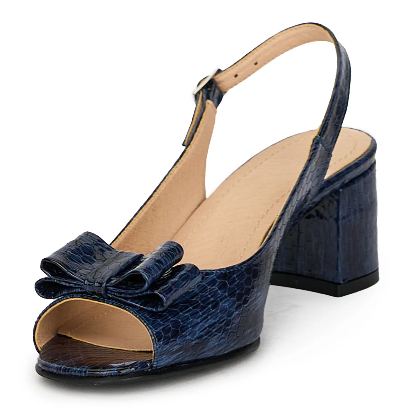 Sandale dama din piele naturala bleumarin 17623 - Image 3