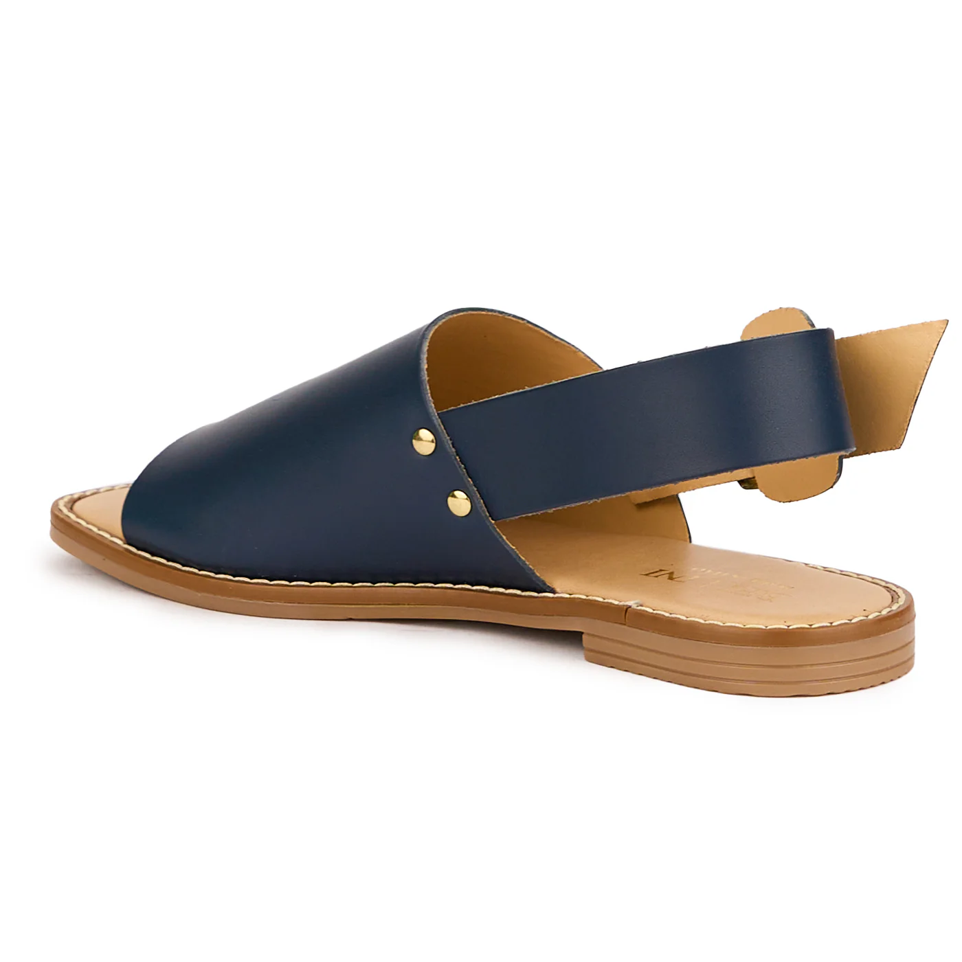Sandale dama din piele naturala bleumarin cu talpa joasa 16380 - Image 2