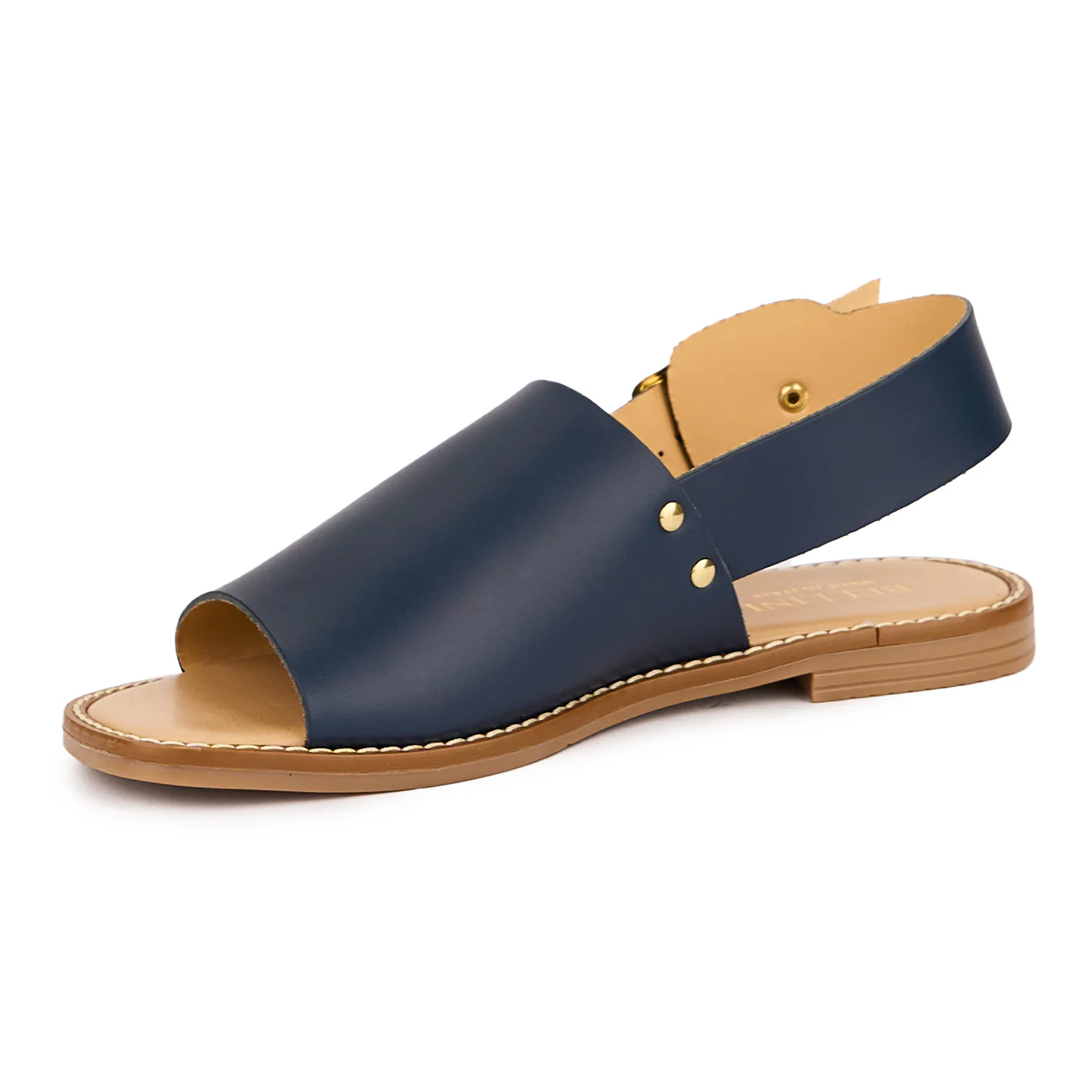 Sandale dama din piele naturala bleumarin cu talpa joasa 16380 - Image 3