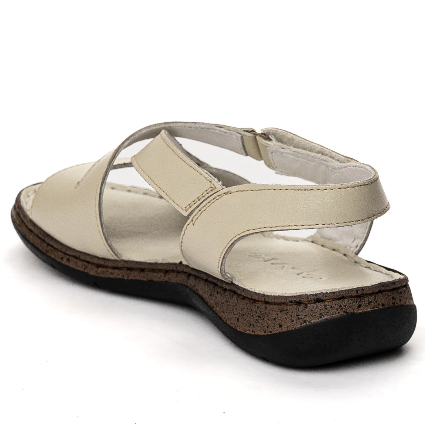 Sandale dama din piele naturala cream 13635 - Image 2