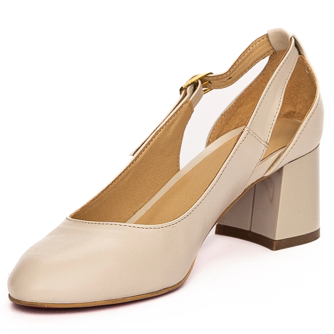 Sandale dama din piele naturala crem 13289 - Image 3