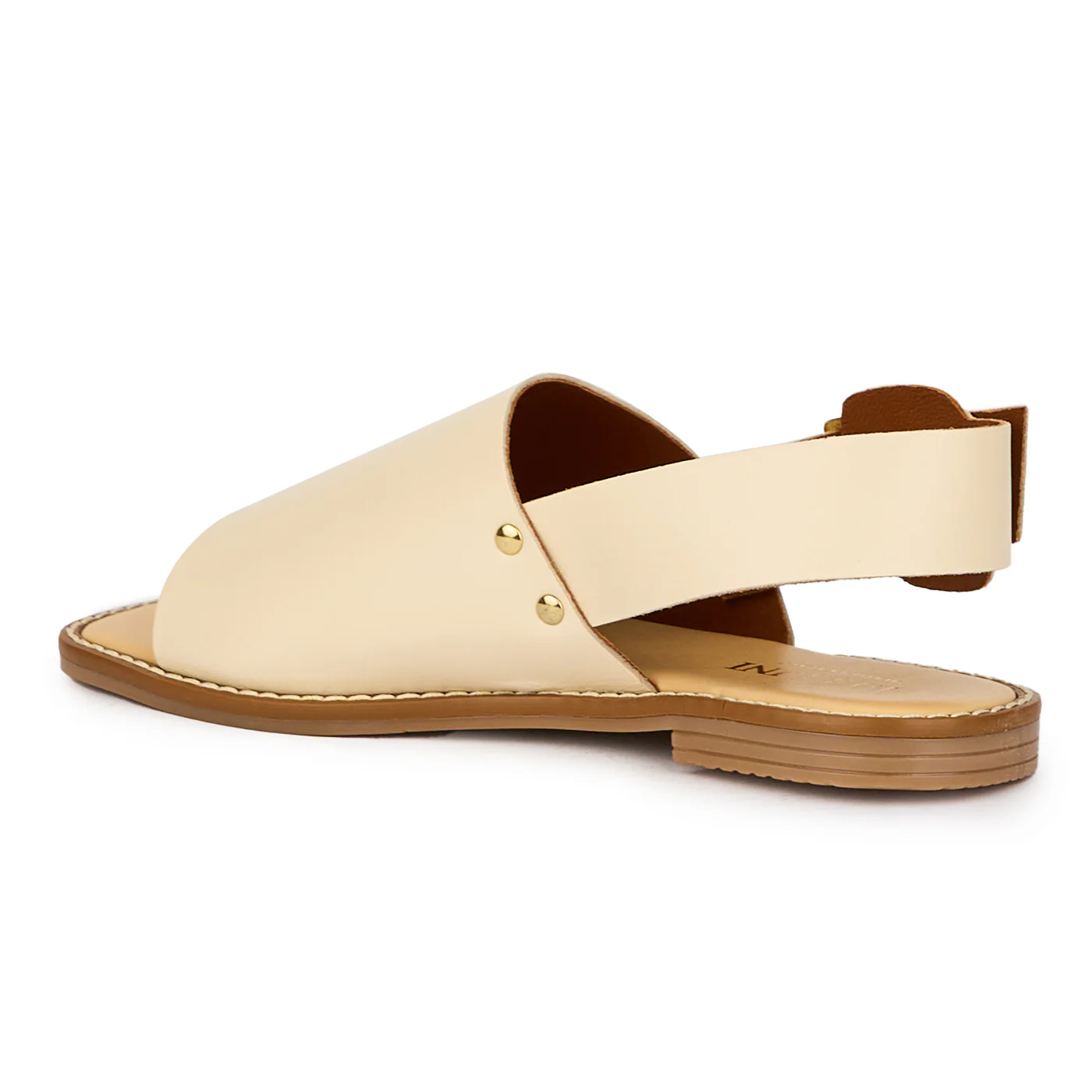 Sandale dama din piele naturala crem 15379 - Image 2