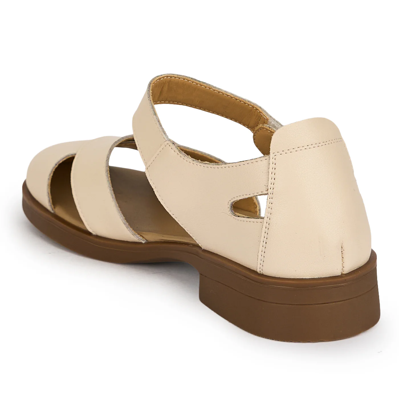 Sandale dama din piele naturala crem 19602 - Image 2